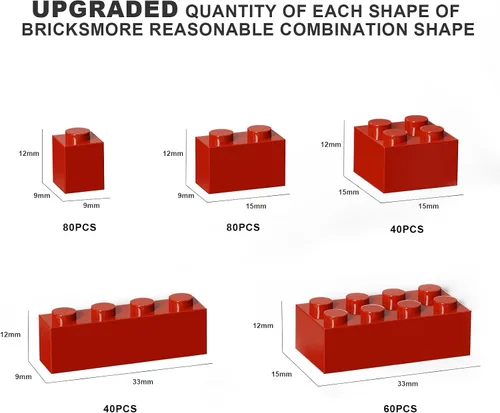 Miniatura 2 de 300 piezas de bloques de construcción clásicos, bloques rojos a granel, compatibles con Lego y piezas de las principales marcas, juguetes creativos