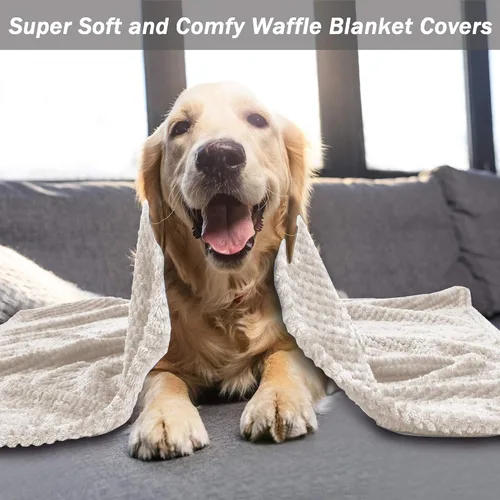 Miniatura 5 de Manta de alta calidad Msicyness para perro, manta polar acolchada, suave y cálida para mascotas, perros y gatos. Beige