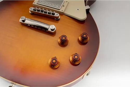 Miniatura 7 de Musiclily Pro Inch USA LP - Perillas finas de campana de 24 líneas para guitarra eléctrica Les Paul CTS Macetas, color ámbar (juego de 4)
