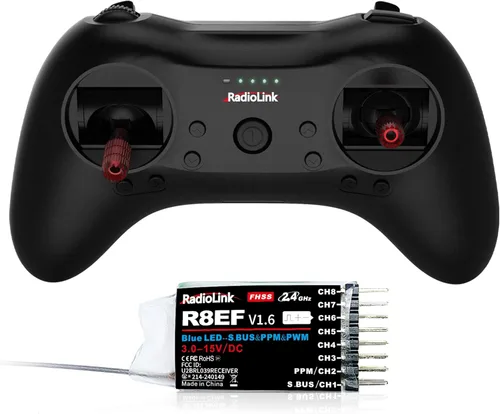 Radiolink T8S 8 canales 2.4G RC tamaño bolsillo transmisor y receptor R8EF RX, control remoto de radio, batería recargable incorporada 1S para Quad