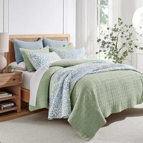 Miniatura 144 de Levtex Home Mills Waffle - Juego de colcha King (122 x 106 pulgadas) con 2 fundas de almohada (36 x 20 pulgadas) - Rubor - Juego de colcha de Blush