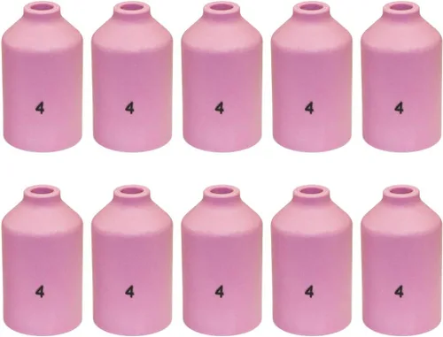 Miniatura 4 de WeldingCity Paquete de 10 vasos de cerámica con lente de gas de alúmina 54N14 (#8, 1/2") para soplete de soldadura TIG Serie 17, 18 y 26