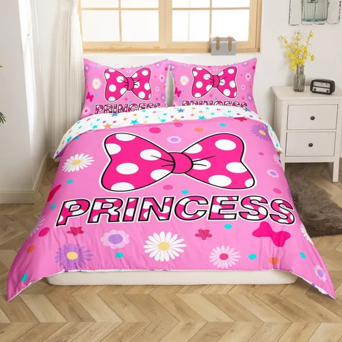 Miniatura 20 de Juego de funda de edredón con lazo de dibujos animados para niños, tamaño individual, juego de ropa de cama de mariquita, escarabajo, insecto