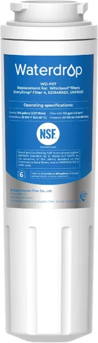 Waterdrop Filtro de agua para refrigerador EDR4RXD1, repuesto para EveryDrop® Filter 4, Whirlpool® UKF8001, 4396395, Maytag® UKF8001AXX-200,