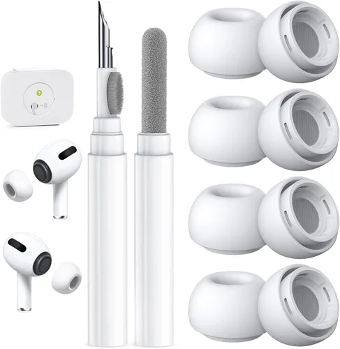 Miniatura 38 de 4 pares de puntas de repuesto para AirPods Pro 2ª/1ª generación con kit limpiador, orificio de reducción de ruido y pantalla protectora contra