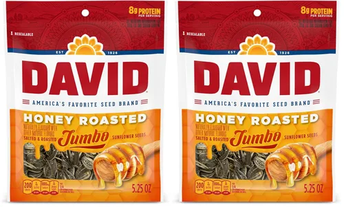 Miniatura 8 de DAVID Semillas de girasol jumbo, sabor tostado a miel, 5.25 onzas