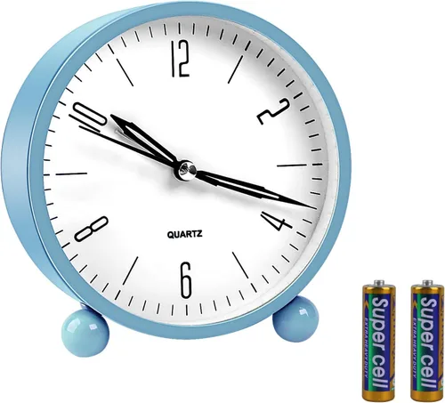 Miniatura 14 de pxy Lindo y seguro reloj despertador para niños alimentado por batería (batería incluida), reloj despertador analógico súper silencioso analógico