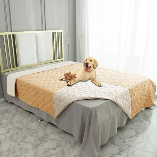 Miniatura 117 de Ameritex Funda Impermeable para Cama de Perro Manta para Mascotas para Muebles Cama Sillón Sofá Reversible Azul marino+azul piedra