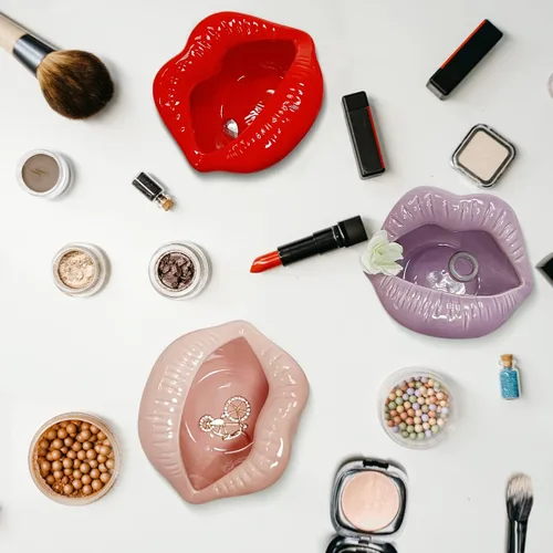 Miniatura 5 de Queenbox Ceniceros de cigarrillos de cerámica creativos con estilo de labios decoraciones caseras de moda