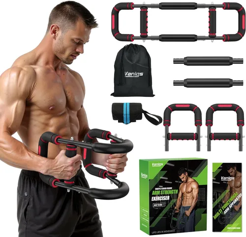 Miniatura 9 de Twister Arm Trainer for Men, Chest Workout Equipment 5-Level Adjustable (40-130lb) with Ergonomic 27° Targets Biceps/Clip/Thigh, Portable Exerciser