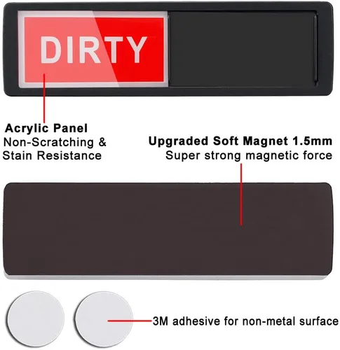 Miniatura 4 de Clean Dirty - Letrero magnético para lavavajillas mejorado súper fuerte, indicador magnético antiarañazos con respaldo autoadhesivo para todos