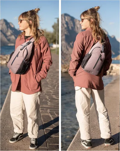 Miniatura 21 de WATERFLY Bolsa pequeña de senderismo: mochila cruzada para el pecho, mochila para hombres y mujeres con correa de hombro agradable a la piel