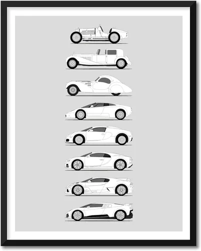 Miniatura 50 de Idea Network Póster hecho a mano compatible con Chevy impreso, arte de pared, decoración hecha a mano de lo mejor de las generaciones de Chevy