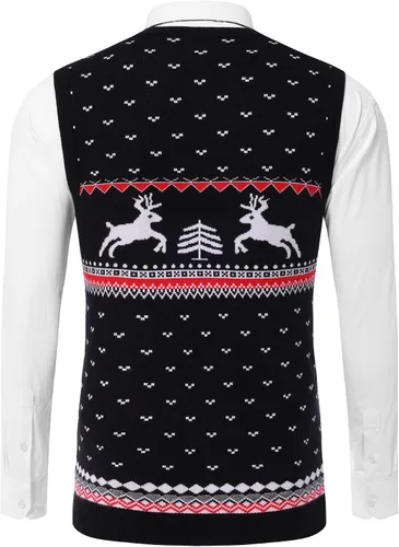 Miniatura 24 de Amussiar Suéter casual para hombre, chaleco con cuello en V, ajustado, sin mangas, suéter de punto