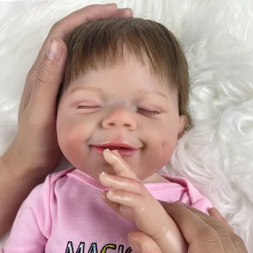 Miniatura 9 de Muñecas Reborn Baby Girl, 18 pulgadas realistas recién nacidas muñecas durmiendo con vinilo de silicona suave de cuerpo completo, muñecas de bebé