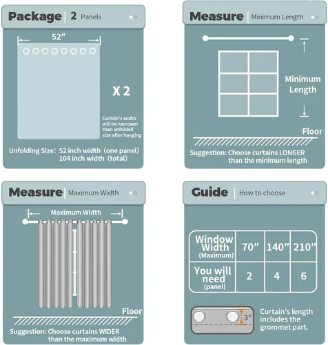 Miniatura 6 de BGment Juego de 2 paneles de cortinas de lino traslúcidas negras para sala de estar, cortinas semitransparentes de 84 pulgadas de largo