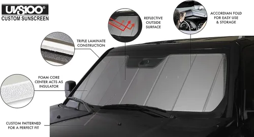 Miniatura 3 de Covercraft Protector solar personalizado UVS100 Compatible con Chevrolet y GMC C/K Pickup 1995-1999, Suburbano 1995-1999/Tahoe y Yukon/Yukon XL