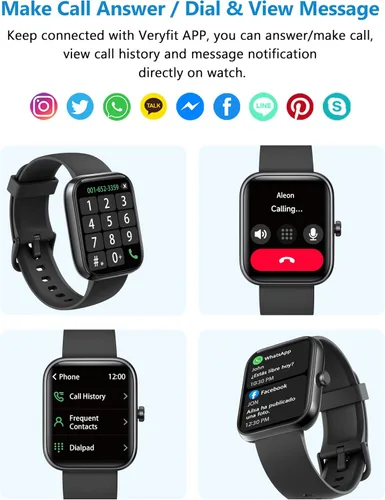 Miniatura 4 de Reloj inteligente, 1.83'' Smartwatch para mujeres y hombres, responde y realiza llamadas, Alexa, reloj de fitness, IP68 impermeable, rastreador
