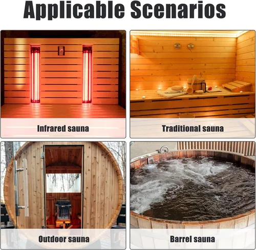 Miniatura 7 de BOXOB Termómetro de sauna, termómetro de sauna 2 en 1 Fahrenheit e higrómetro, medidor de temperatura de sauna colgante para sala de sauna, monitor
