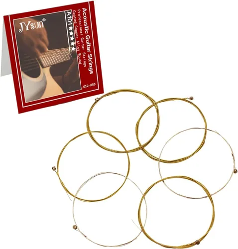 Miniatura 4 de Cuerdas de guitarra acústica, 3 juegos completos con núcleo de acero inoxidable, bronce fósforo, cabeza de cuentas niquelada, incluyendo E-1st B-2nd