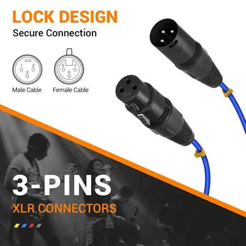 Miniatura 5 de Phenyx Pro PCBL-4IN1-3 - Cable de serpiente XLR de 4 canales, cable de conexión XLR macho a hembra con cobre OFC, cable divisor de 3 pies, cable
