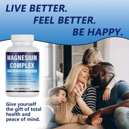Miniatura 5 de Suplemento complejo de magnesio – 8 magnesio elemental 1000 mg – glicinato, citrato, malato, taurato quelado Fácil absorción, apoyo energético