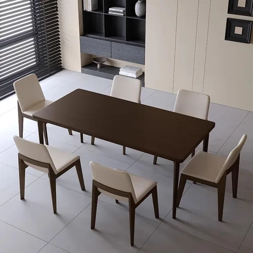 Miniatura 9 de Sillas de comedor tapizadas gruesas, sillas de cocina modernas de madera sólida, sillas de comedor tapizadas de cuero con marco minimalista, muebles