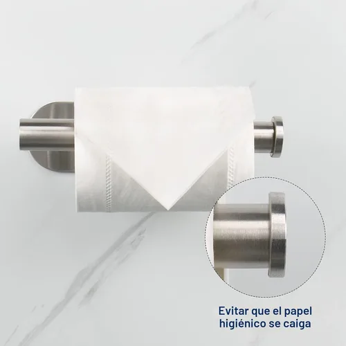 Miniatura 6 de NearMoon Portarrollos de papel higiénico autoadhesivo, acero inoxidable SUS304 de alta calidad resistente a la oxidación sin necesidad de Níquel