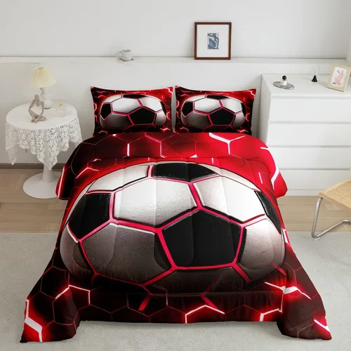 Miniatura 11 de Erosebridal Juego de edredón de béisbol tamaño individual, juegos de ropa de cama deportiva para niños, edredones y juegos de ropa de cama de nido