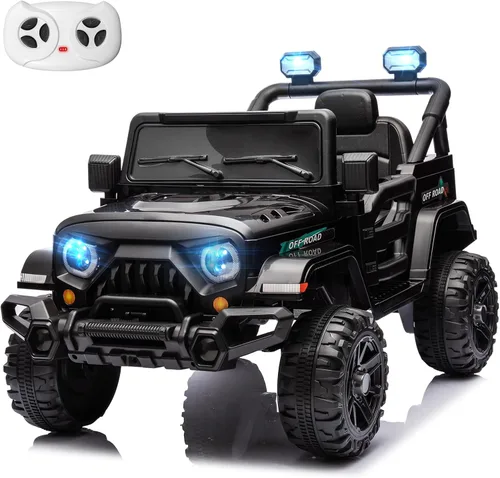MINIATURE MOTORS Camioneta eléctrica de 12 V para niños con control remoto, motores gemelos de 35 W, velocidad máxima de 3.5 MPH, reproductor de