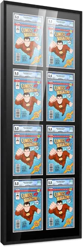 Miniatura 15 de Marco de cómic con paspartú para 8 CGC, CBCS o PGX Graded Comics - Marco de cómic blanco para cómics de 8.125 x 13 pulgadas Marco blanco