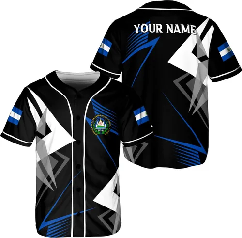 Miniatura 12 de Personalizado El Salvador Camiseta De Béisbol, Camisa Personalizada Hombres Orgullosos Camisetas De La Bandera De El Salvador, Camisas Del Salvador