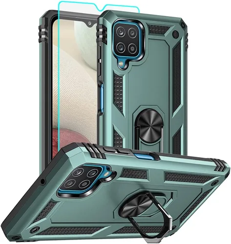 Miniatura 31 de Funda para Samsung Galaxy A12, Samsung A12 con protector de pantalla HD, [grado militar de 16 pies probada en caídas], anillo protector a prueba