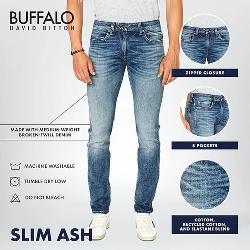 Miniatura 7 de Buffalo David Bitton Jeans Slim Ash para hombre