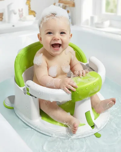 Miniatura 8 de Asiento de baño para bebés: silla de bañera antideslizante con ventosas, soporte de baño seguro y cómodo para bebés, ideal para sentarse, fácil