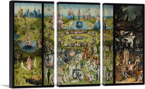 Miniatura 10 de ARTCANVAS Hieronymus Bosch 1515 - Lienzo decorativo enmarcado estirado, póster de pintura giclée, decoración de pared, 18 x 12 pulgadas