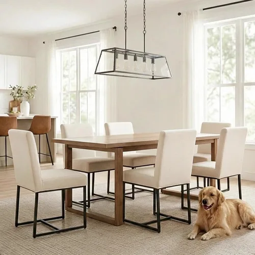 Miniatura 14 de HNY Juego de 2 sillas de cocina modernas, silla de cocina y comedor de cuero PU, silla de comedor tapizada silla auxiliar con marco de metal