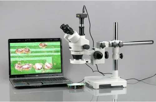 Miniatura 5 de AmScope SM-3T-54S-M Microscopio Digital Profesional Trinocular Estéreo Zoom, WH10x Oculares, Aumento 7X-45X, Objetivo de Zoom 0.7X-4.5X, Luz LED