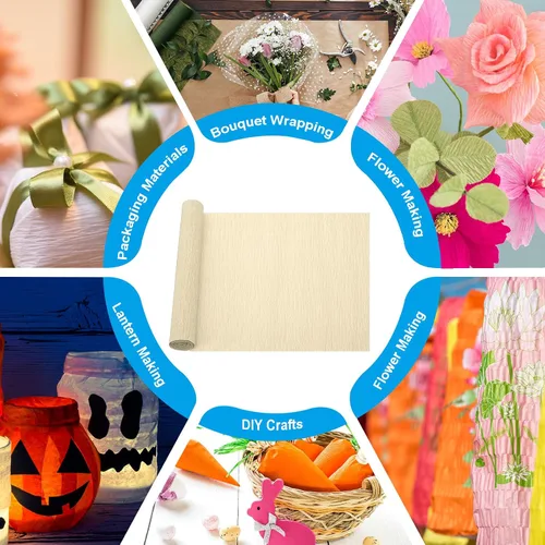 Miniatura 5 de PATIKIL Rollo de papel crepé de 8.2 pies, 1 rollo de hoja de papel suave de 10 pulgadas de ancho para manualidades, fabricación de flores