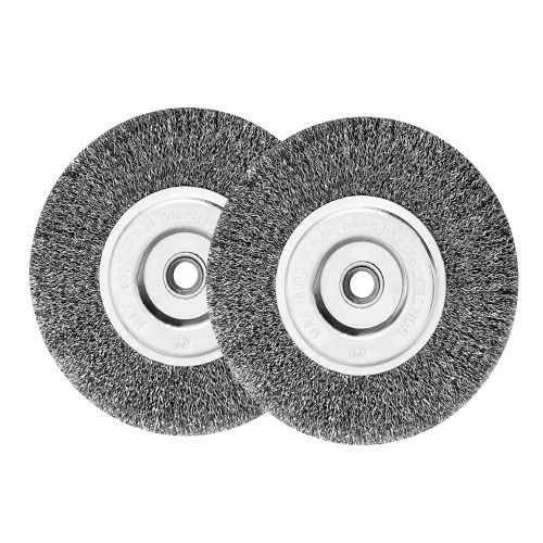 Miniatura 12 de Cepillo de rueda de alambre de banco de 6 pulgadas, alambre de acero prensado grueso, 0.012 pulgadas con eje de 5/8 pulgadas para amoladora de banco
