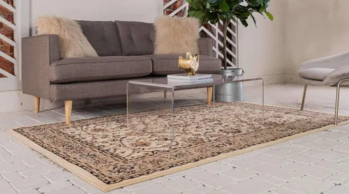 Miniatura 456 de Unique Loom Colección Sialk Hill - Alfombra de área Washington (3 pies 3 pulgadas x 5 pies 3 pulgadas, rectángulo, burdeos/crema)