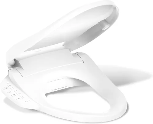 Kohler PureWash E590 Asiento de Inodoro Bidé Alargado con Calefacción, Blanco con Panel Lateral, Agua Tibia, Secadora, Tapa de Cierre Silencioso,