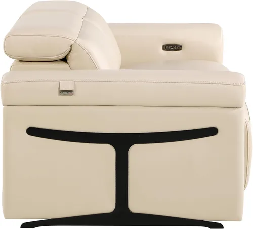 Miniatura 3 de Blackjack Furniture Mario - Sofá biplaza reclinable de cuero italiano de grano superior con reposacabezas y asientos ajustables, cargadores USB