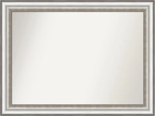 Miniatura 153 de Amanti Art Espejo de baño plateado para sobre el fregadero, 26 x 26 pulgadas, espejo cuadrado de plata antigua, marco de madera tradicional mediano