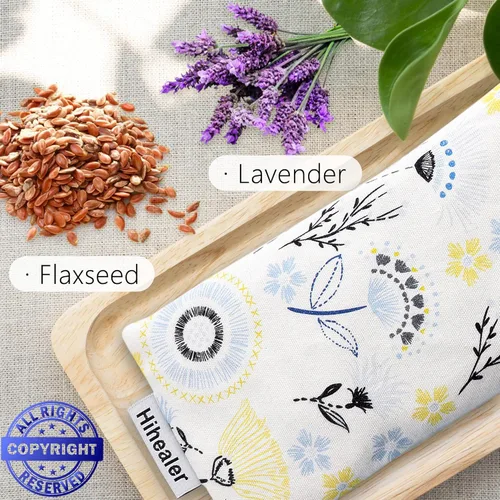 Miniatura 2 de Almohada de ojos de lavanda para relajación, yoga, sueño - Máscara de ojos con peso para dolor de cabeza, sinusitis, compresa de calor húmedo de Azul