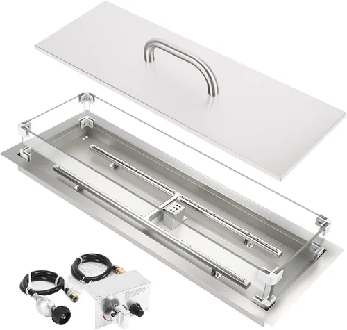 Miniatura 7 de Kit de Anillo de Quemador de Hoguera Hisencn de 24 Pulgadas, Inserto Redondo de Hoguera de Acero Inoxidable 304 con Encendido de Chispa y Kit