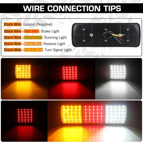 Miniatura 5 de LINKITOM Barra de luz trasera de camión de 75 LED, súper brillante de 12 V, luz trasera de freno de señal de giro para camión, barco, motos