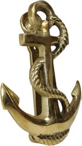 Miniatura 3 de Ebros Gift Escultura de metal de latón dorado marino náutico marinero ancla puerta de la alabanza con placa llamativa integrada 5.5 pulgadas