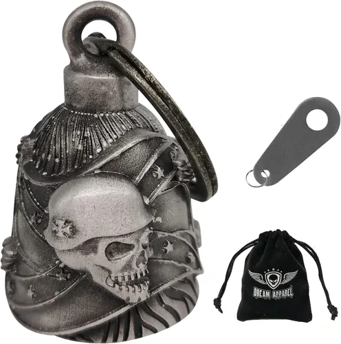 Miniatura 28 de Dream Apparel Campanas de motocicleta para motociclistas, accesorios de campanas pesadas y llavero para la suerte Viaja para vivir