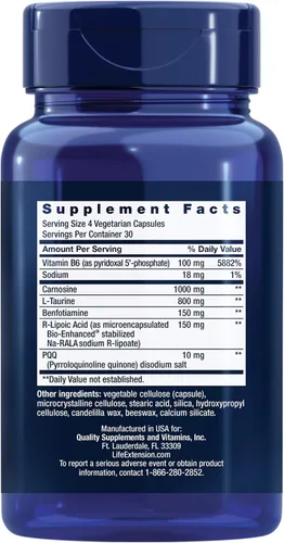 Miniatura 2 de Life Extension Optimizador de Energía Mitocondrial con PQQ - Suplemento de Energía para Mitocondrias Saludables - Con Taurina, Vitamina B